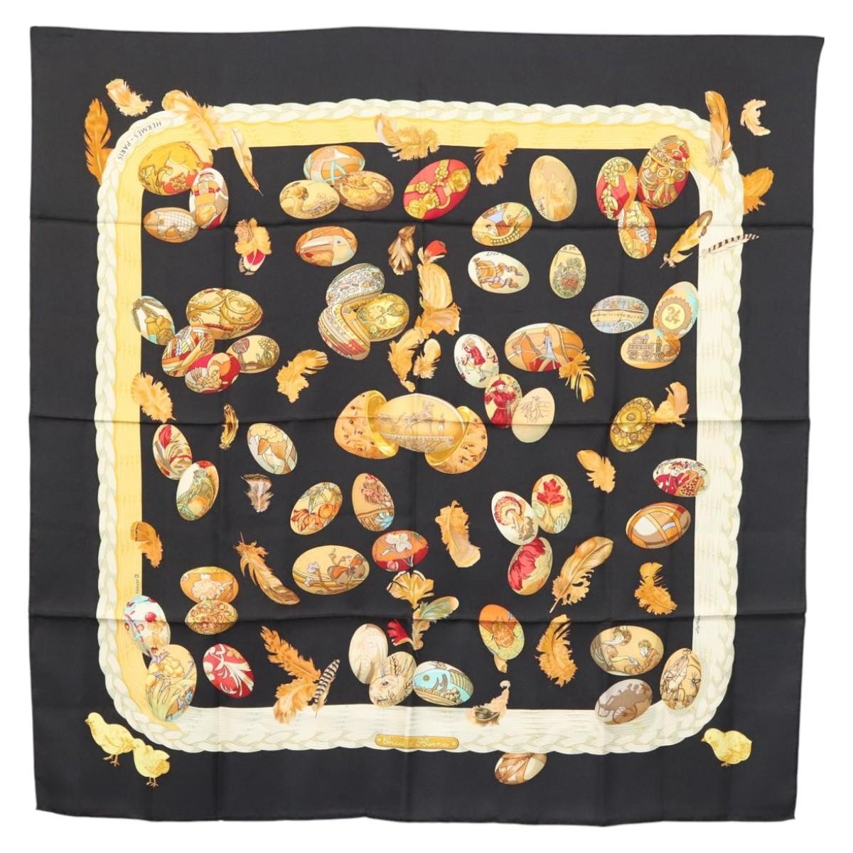 Hermes Carré 90 Silk multicolor, BLACK, SILK, Scarve & shawl