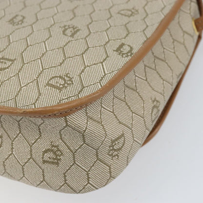 Christian Dior Vintage Honeycomb Shoulder Bag Canvas, BEIGE, PVC,CANVAS, Shoulder bag
