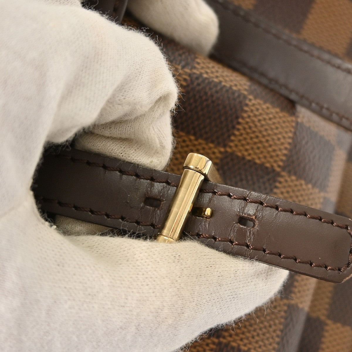 Louis Vuitton Manosque Handbag Damier, BROWN, CANVAS, Tote bag