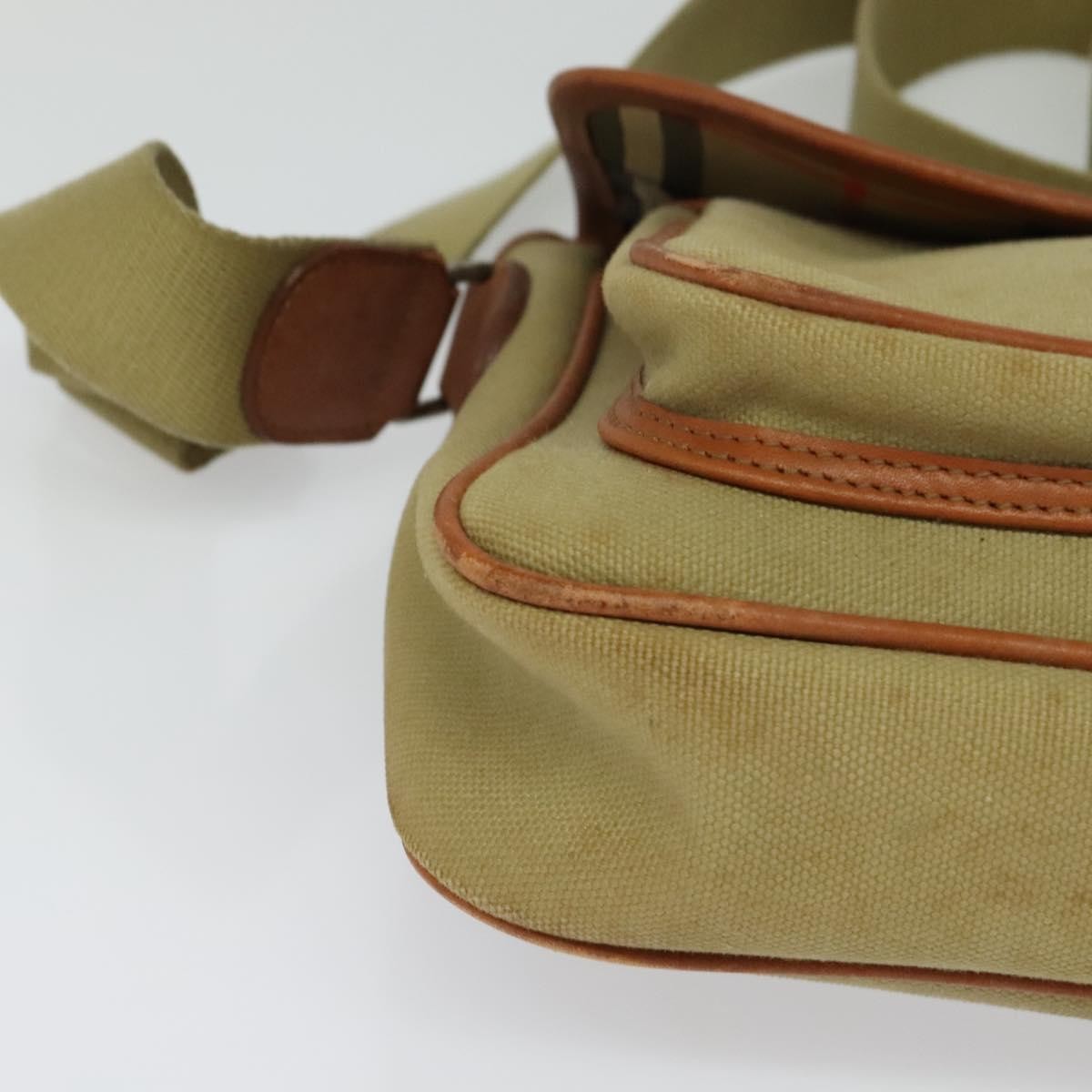 Burberry Front Pocket Messenger Bag Canvas, BEIGE, CANVAS, Shoulder bag