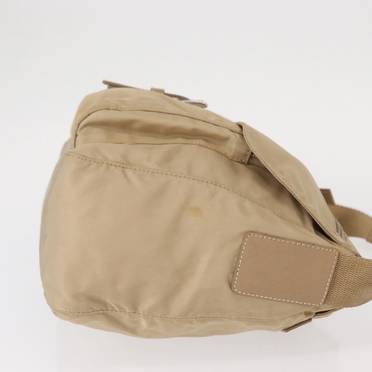 Prada Buckle Messenger Bag Tessuto, BEIGE, NYLON, Shoulder bag