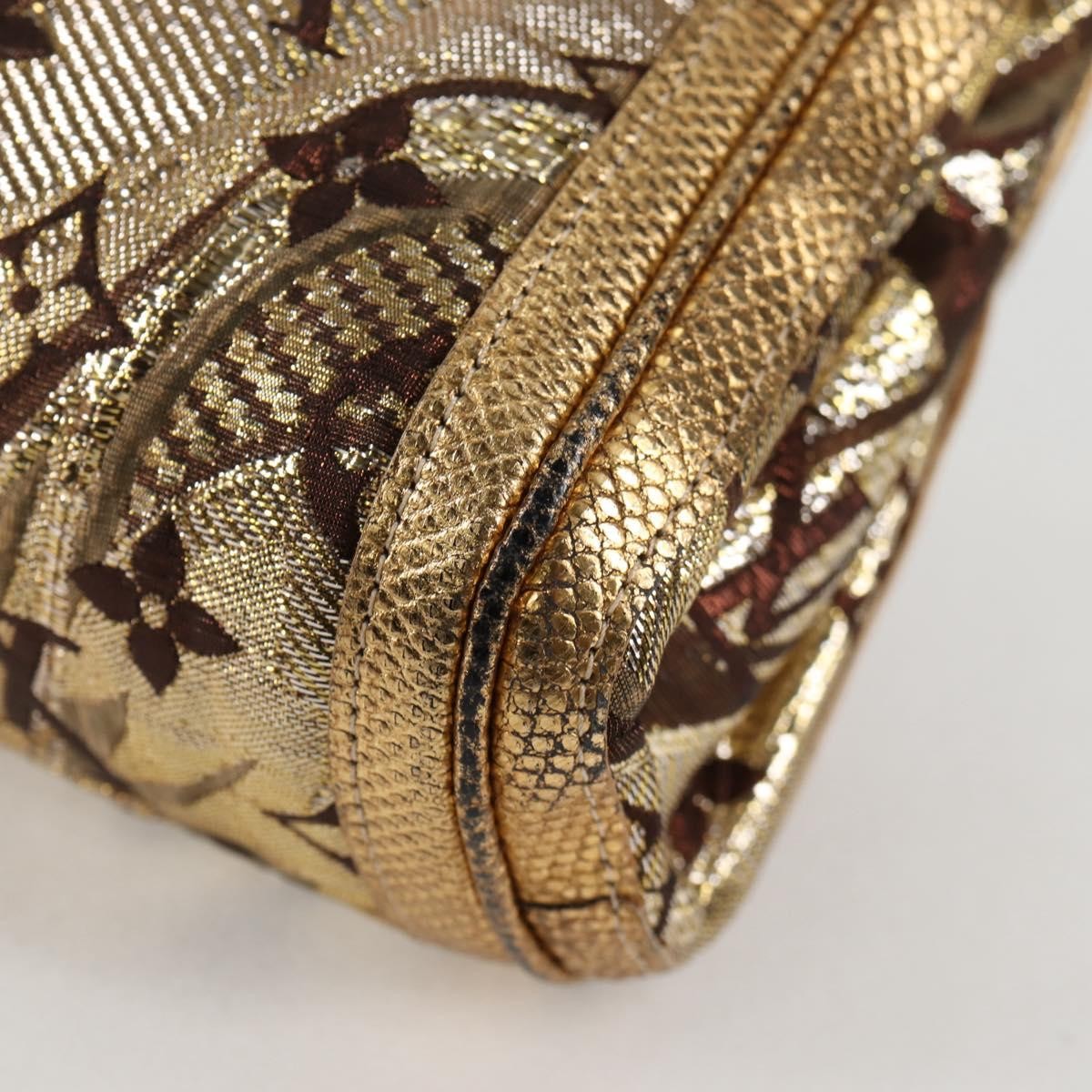 Louis Vuitton Thalie Clutch Brocade Monogram, GOLD, CANVAS, Clutche & pouche