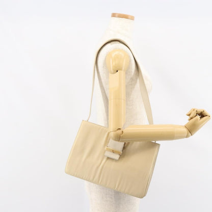 Prada Vintage Shoulder Bag Nylon and Leather, BEIGE, NYLON, Shoulder bag