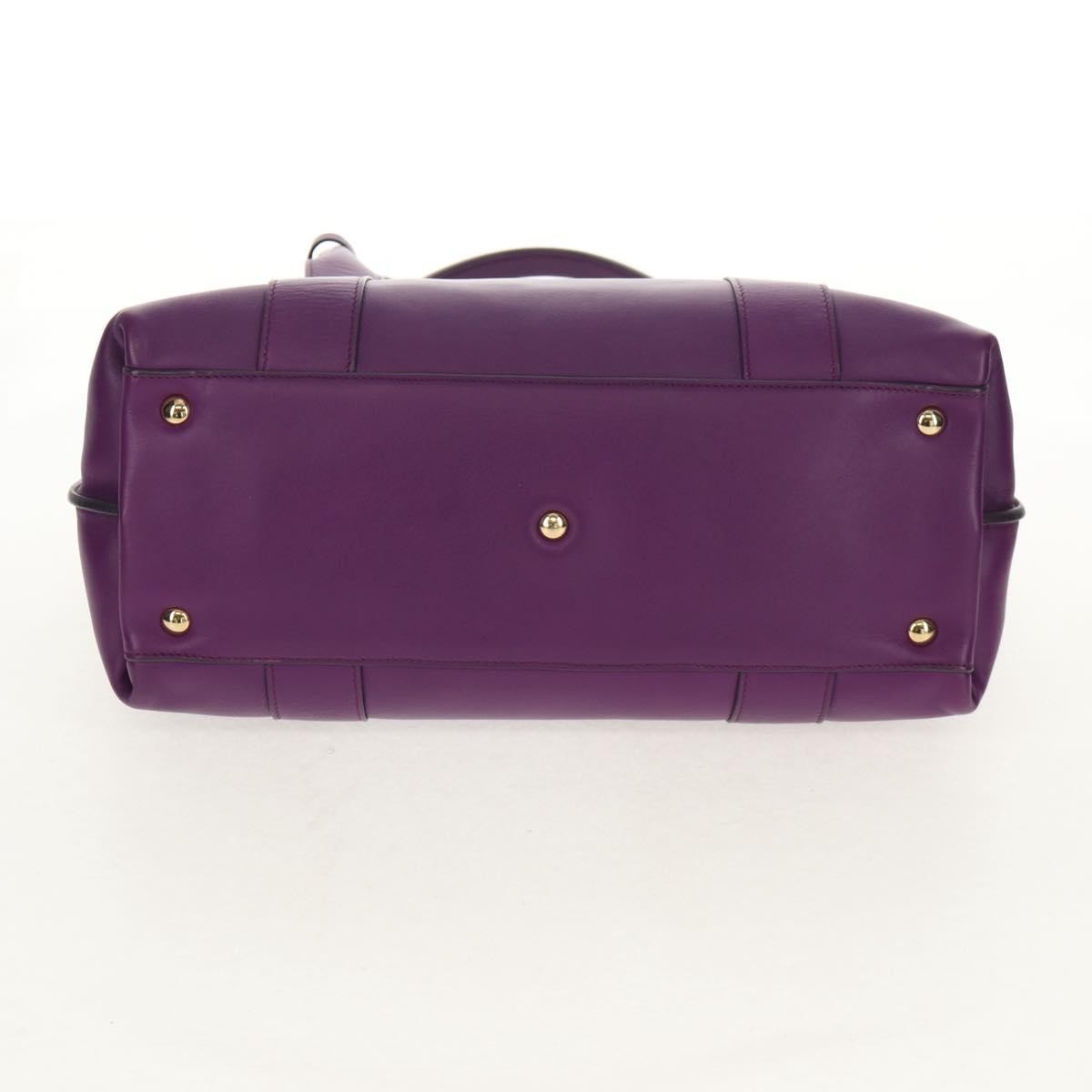 Salvatore Ferragamo Gancini Lock Flap Tote Leather, PURPLE, LEATHER, Handbag