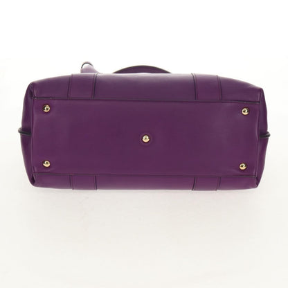 Salvatore Ferragamo Gancini Lock Flap Tote Leather, PURPLE, LEATHER, Handbag