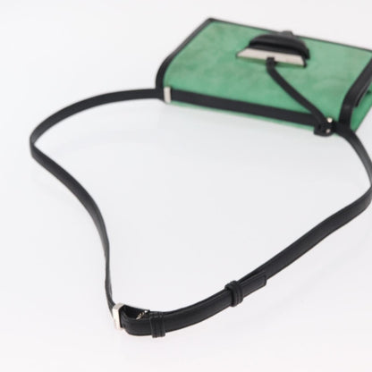 Loewe Barcelona Shoulder Bag Suede with Leather, GREEN, SUEDE, Shoulder bag
