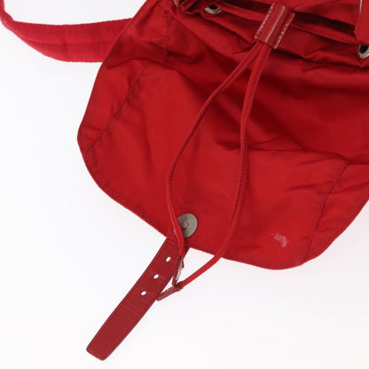 Prada Double Front Pocket Backpack Tessuto, Red, Nylon, Backpack