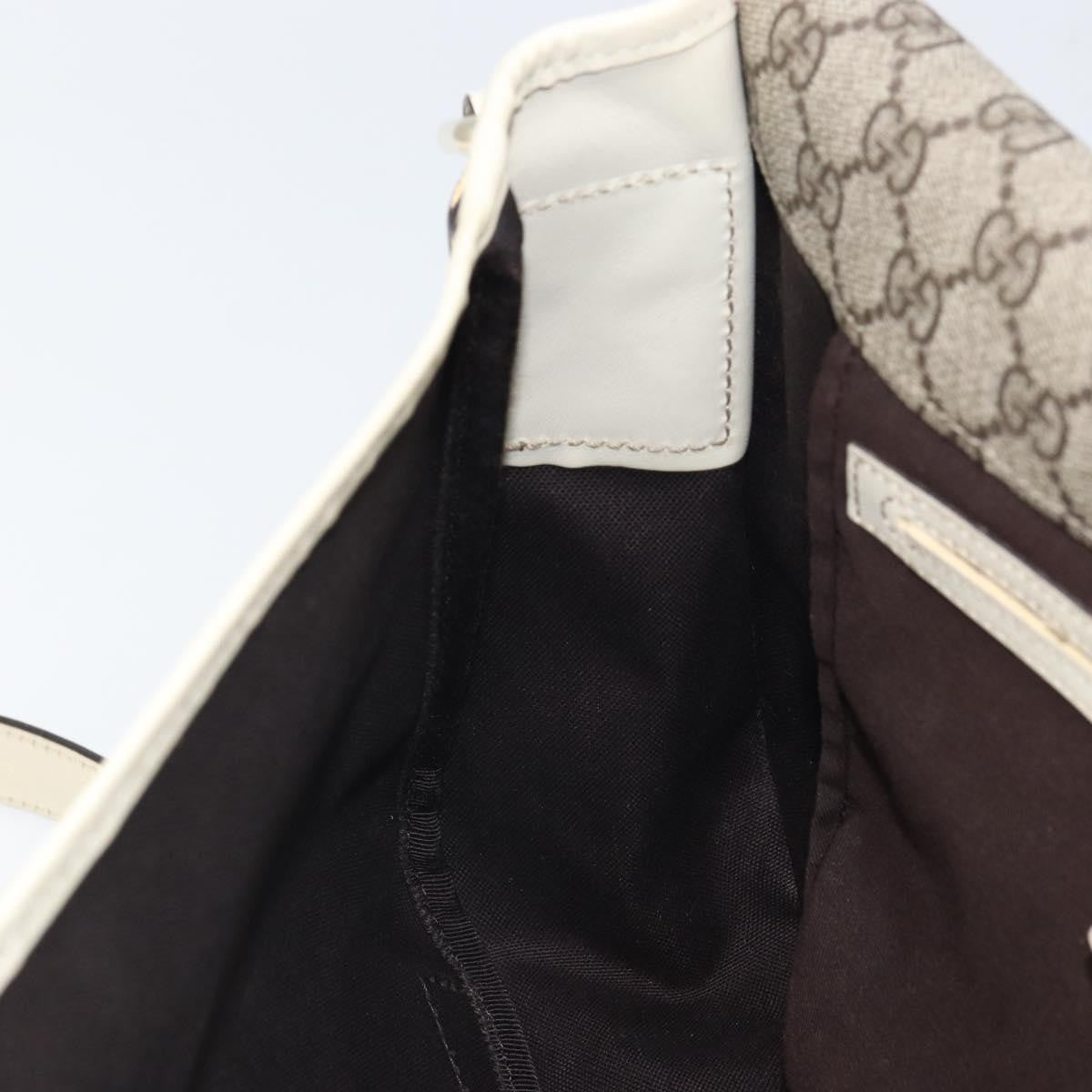 Gucci Double Buckle Flap Messenger Bag GG Coated Canvas with Leather, BEIGE, PVC, Shoulder bag