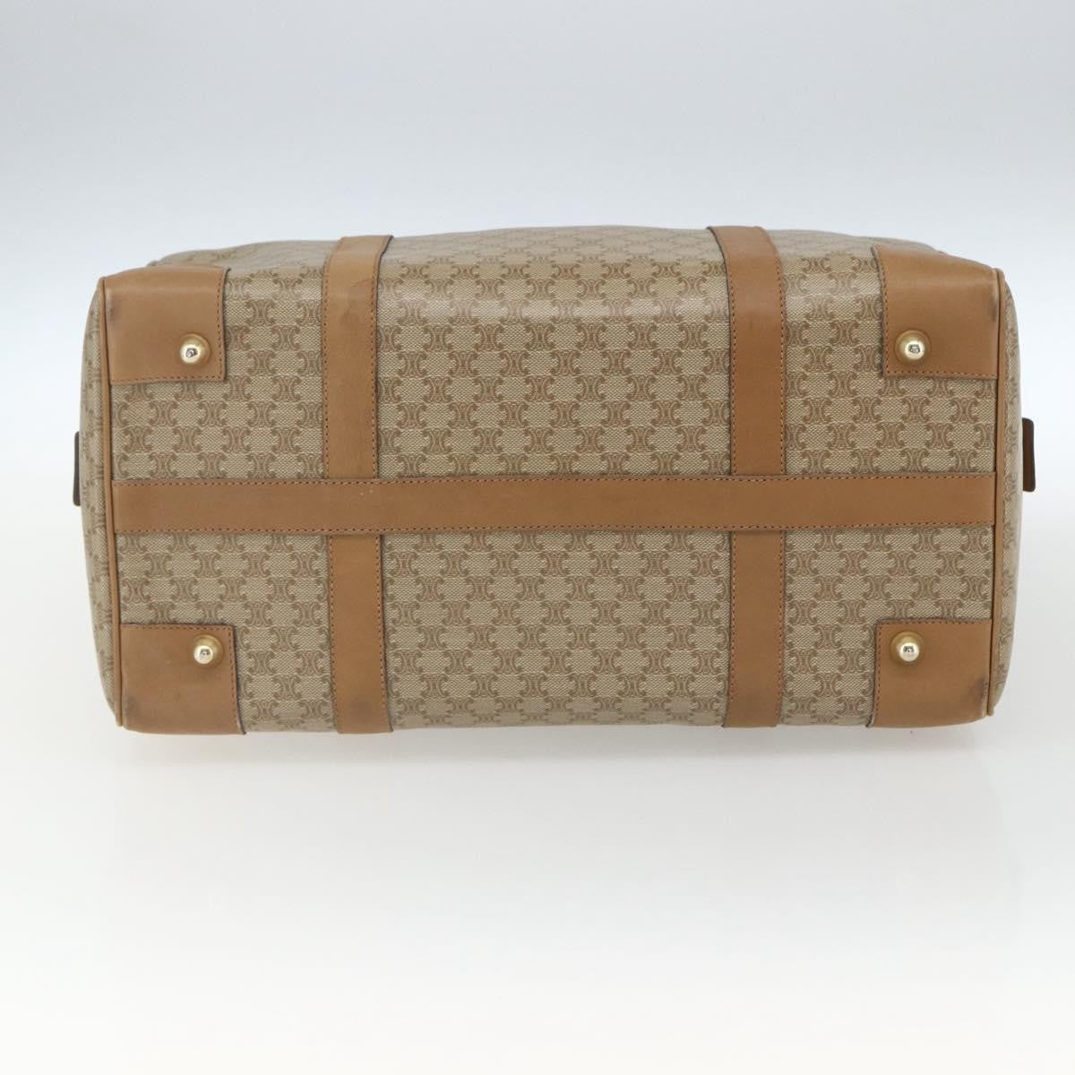 Celine Vintage Macadam Boston bag Canvas and Leather, BEIGE, CANVAS, Travel bag