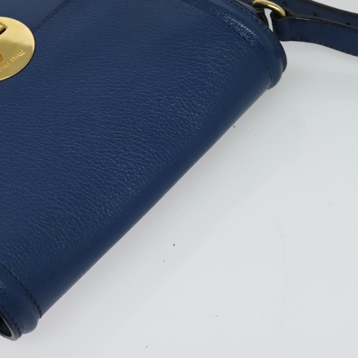 Miu Miu Flap Shoulder Bag Leather, BLUE, LEATHER, Shoulder bag