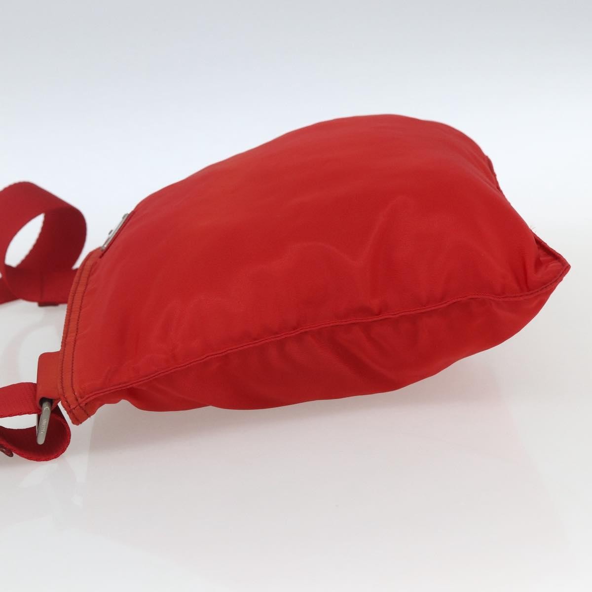 Prada Zip Top Messenger Bag Tessuto, RED, NYLON, Shoulder bag