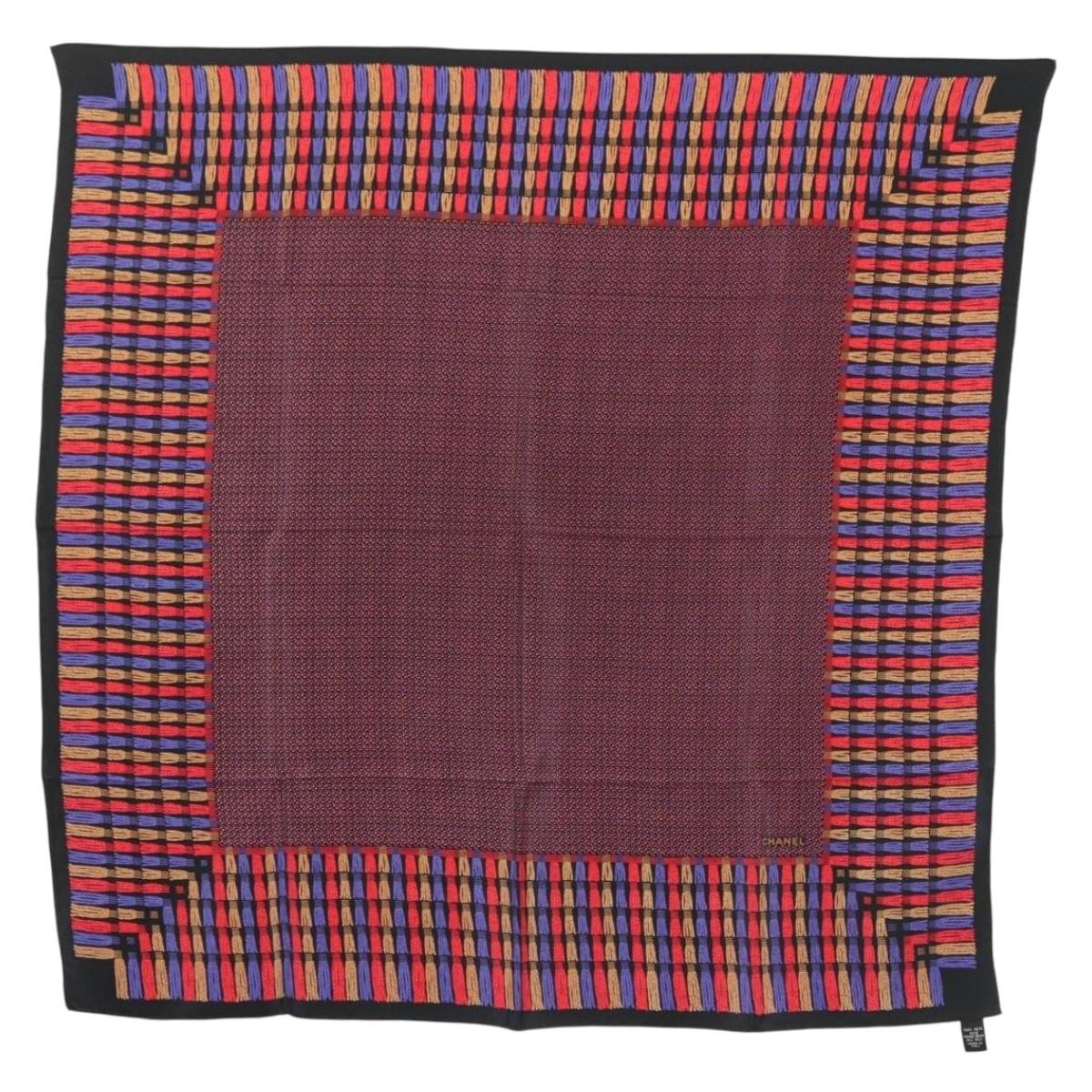 Chanel Carré 90 Silk, PURPLE, SILK, Scarve & shawl