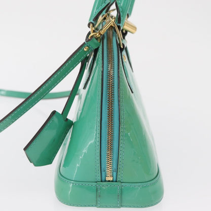Louis Vuitton Alma Handbag Monogram Vernis, BLUE, PATENT_LEATHER, Handbag