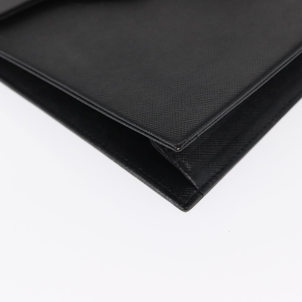 Saint Laurent Vintage Pouch Leather, BLACK, LEATHER, Clutche & pouche