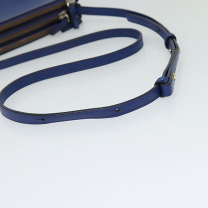 Celine Trio Crossbody Bag Leather, BLUE, LEATHER, Shoulder bag