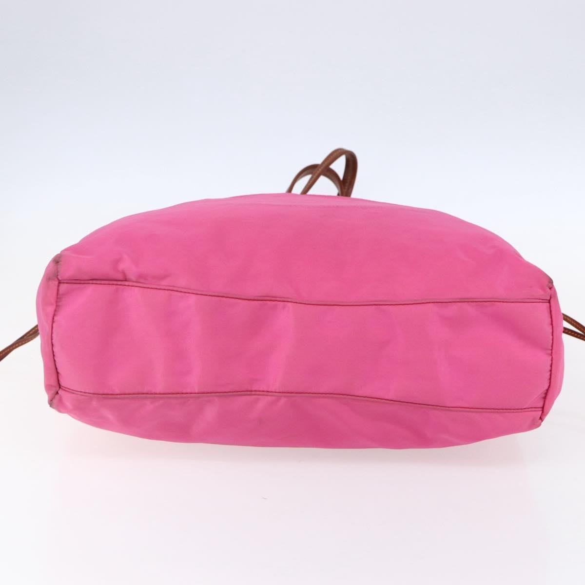 Prada Logo Drawstring Tote Tessuto, PINK, NYLON, Tote bag