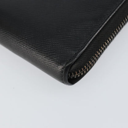 Prada Saffiano Wallet Leather, BLACK, LEATHER, Wallets