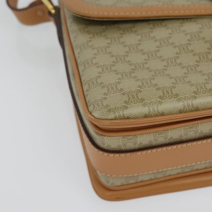 Celine Macadam Shoulder Bag PVC Leather, BEIGE, CANVAS, Shoulder bag