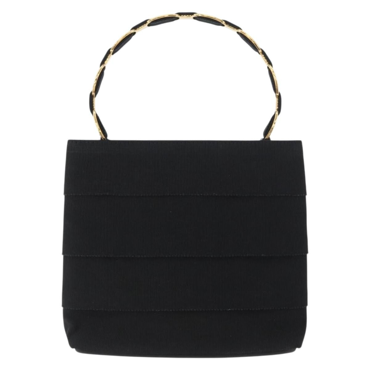 Salvatore Ferragamo Vala Handbag Canvas, BLACK, CANVAS, Handbag