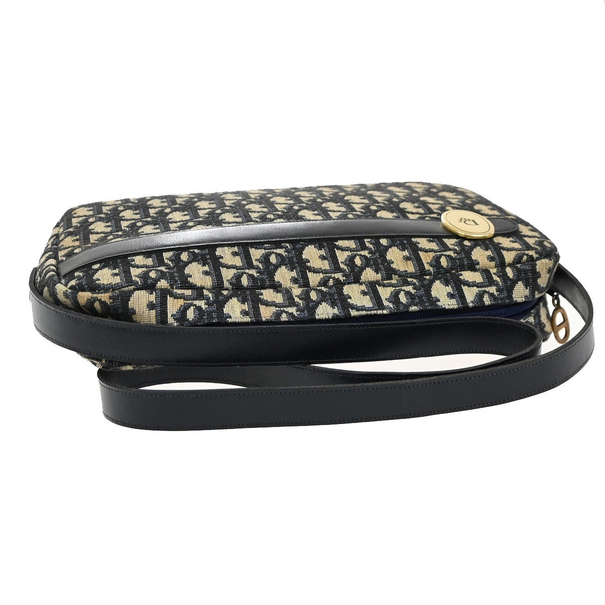 Christian Dior Vintage Trotter Shoulder Bag Canvas, BLUE, CANVAS, Shoulder bag