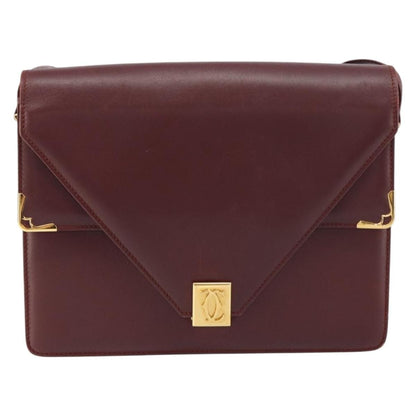 cartier Must de Cartier Shoulder Bag Leather, BURGUNDY, LEATHER, Shoulder bag