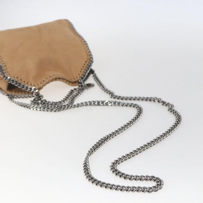 Stella McCartney Falabella Fold Over Crossbody Bag Shaggy Deer, BEIGE, POLYESTER, Shoulder bag