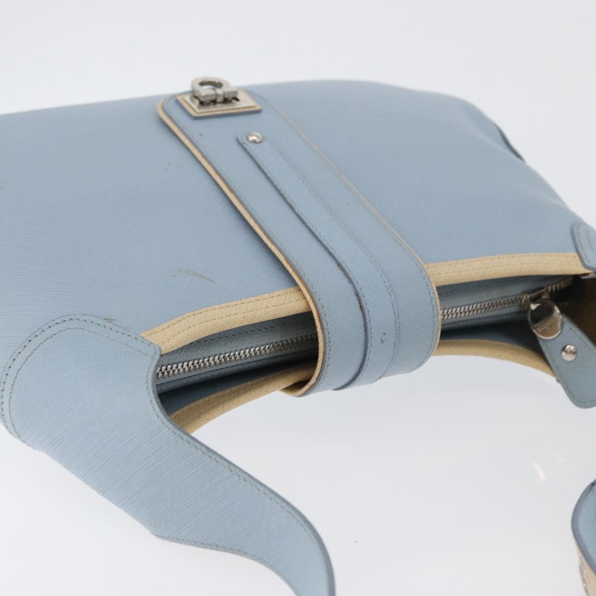 Salvatore Ferragamo Gancini Shoulder Bag Leather, BLUE, LEATHER, Shoulder bag