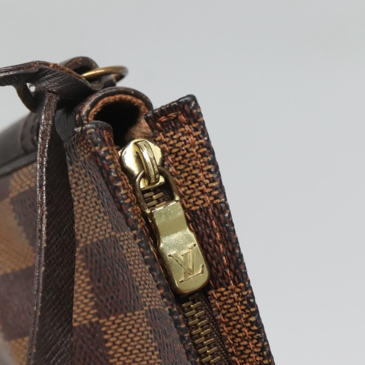 Louis Vuitton Trousse Make Up Bag Damier, BROWN, CANVAS, Clutche & pouche