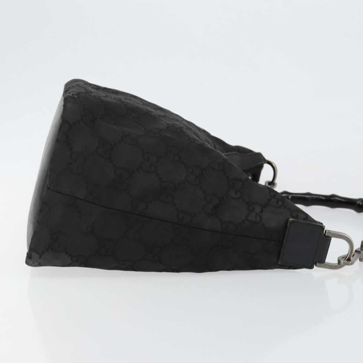 Gucci Vintage Bamboo Hobo GG Canvas, BLACK, CANVAS, Shoulder bag