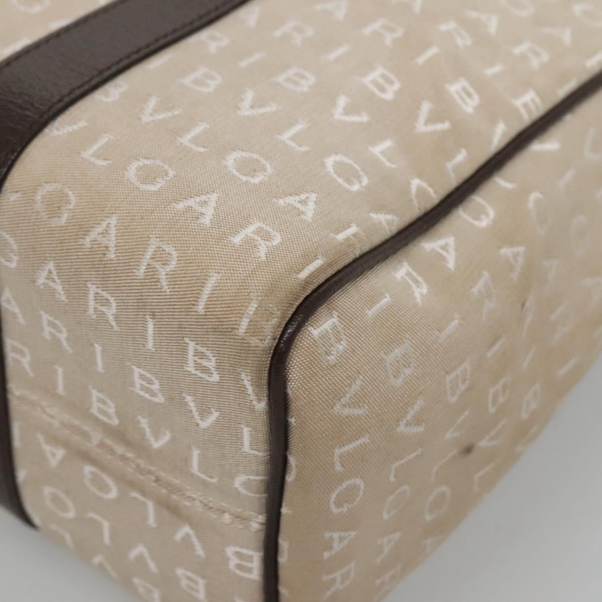 Bvlgari B.Zero1 Logomania Bag Canvas with Leather, Beige, Canvas, Tote Bag
