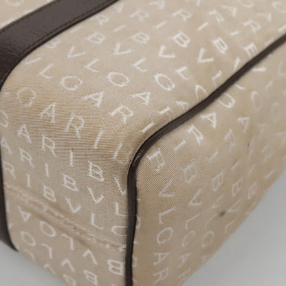 Bvlgari B.Zero1 Logomania Bag Canvas with Leather, Beige, Canvas, Tote Bag