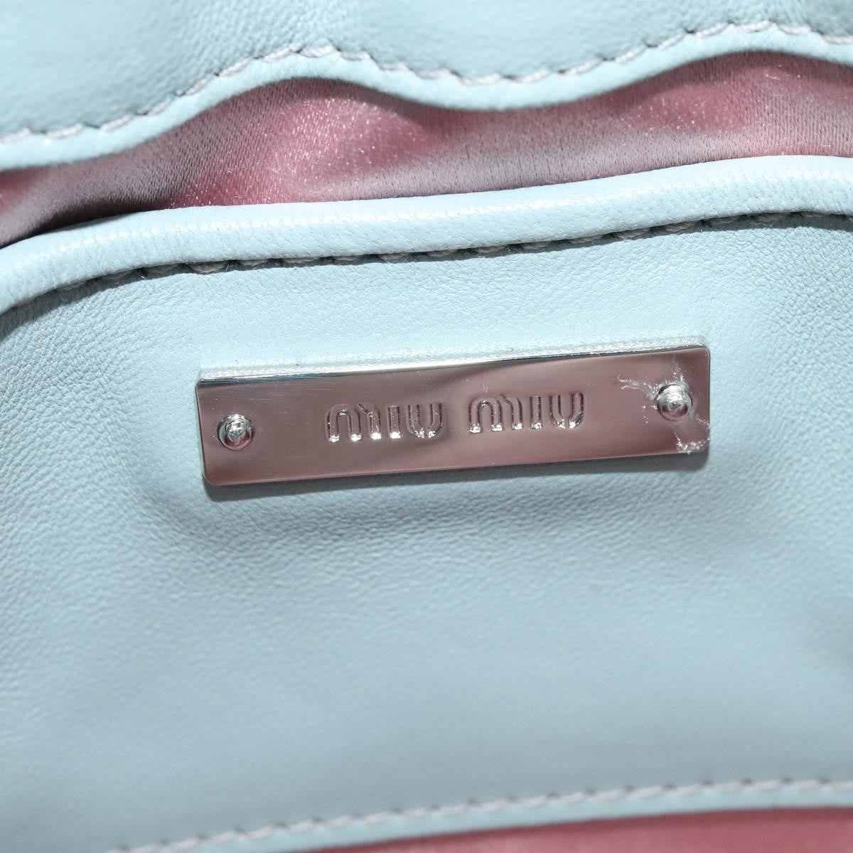 Miu Miu Madras Chain Clutch Matelasse Leather with Glitter, BLUE, LEATHER, Shoulder bag