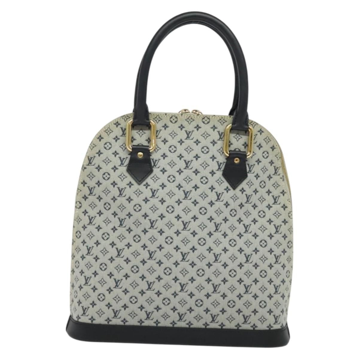 Louis Vuitton Alma Handbag Mini Lin, BLUE, CANVAS, Handbag