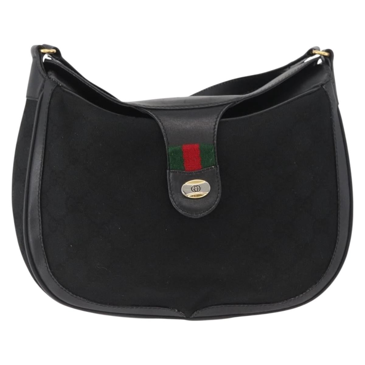 Gucci Sherry line shoulder bag Canvas, Black, Canvas, Shoulder Bag