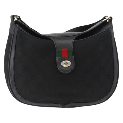 Gucci Sherry line shoulder bag Canvas, Black, Canvas, Shoulder Bag
