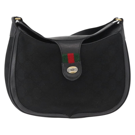 Gucci Sherry line shoulder bag Canvas, Black, Canvas, Shoulder Bag