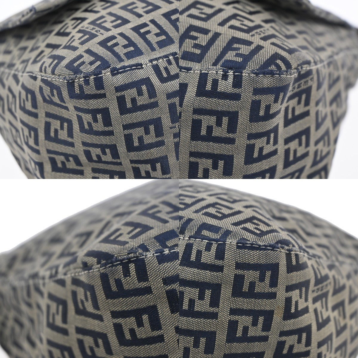 Fendi Mamma Baguette Zucca canvas, NAVY, CANVAS, Shoulder bag
