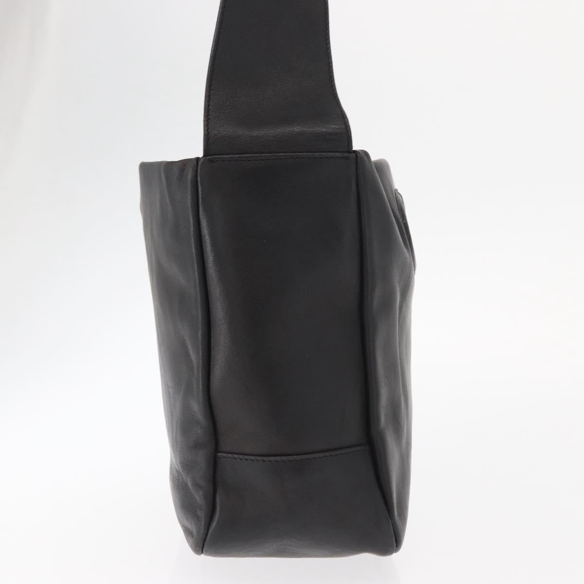 Salvatore Ferragamo Gancini Shoulder Bag Leather, BLACK, LEATHER, Shoulder bag