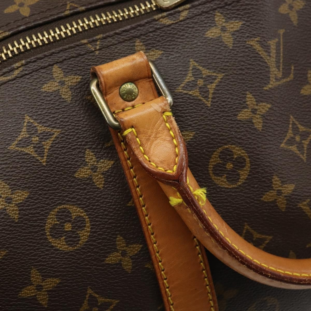 Louis Vuitton Keepall Bandouliere Bag Monogram Canvas, BROWN, CANVAS, Travel bag