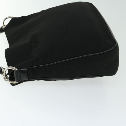 Gucci Vintage Bamboo Handle Bag Nylon, Black, Nylon, Handbag