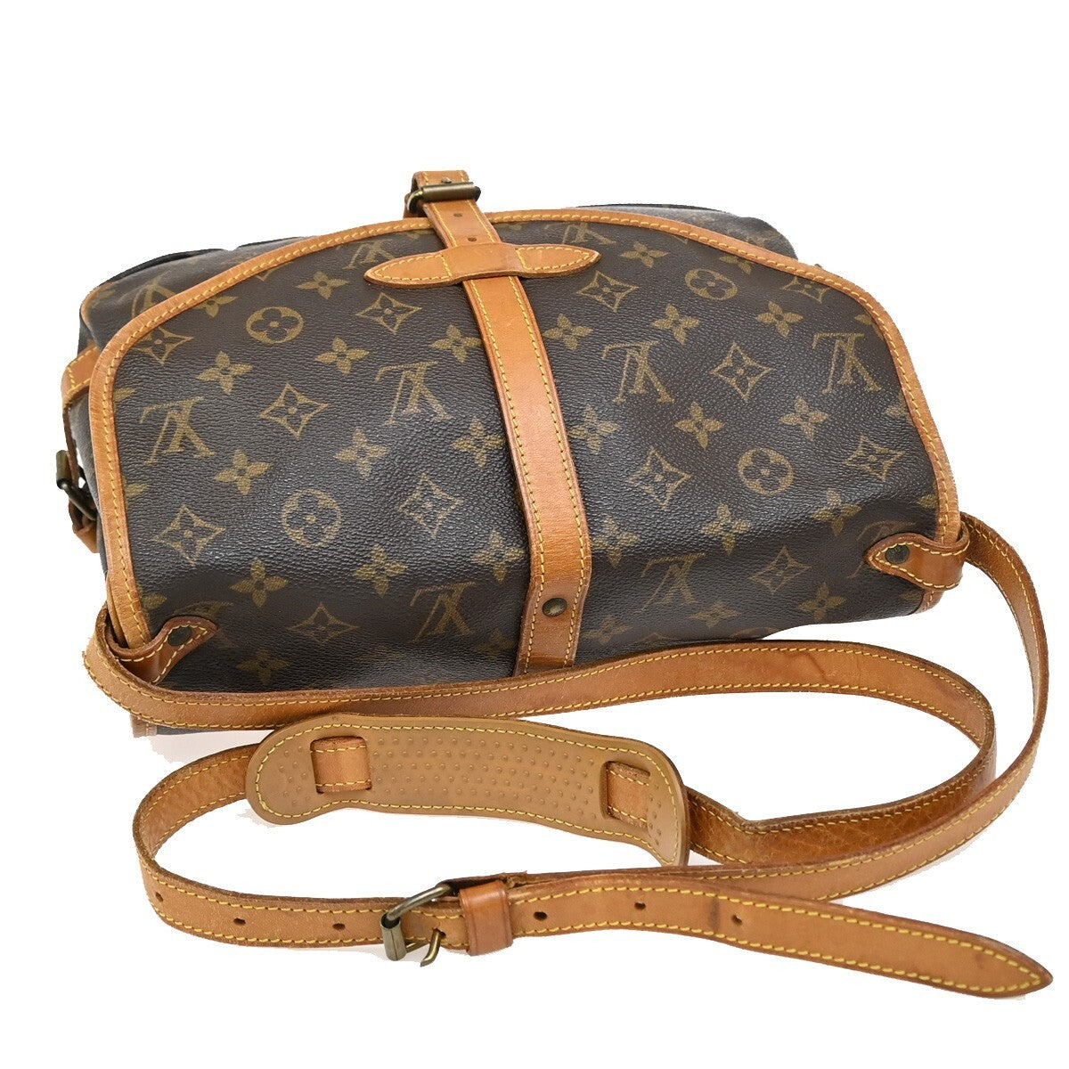 Louis Vuitton Saumur Handbag Monogram Canvas, BROWN, CANVAS, Shoulder bag