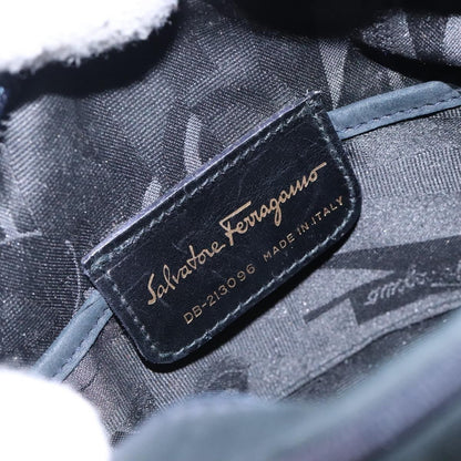 Salvatore Ferragamo Vala Shoulder Bag Suede, NAVY, SUEDE, Shoulder bag