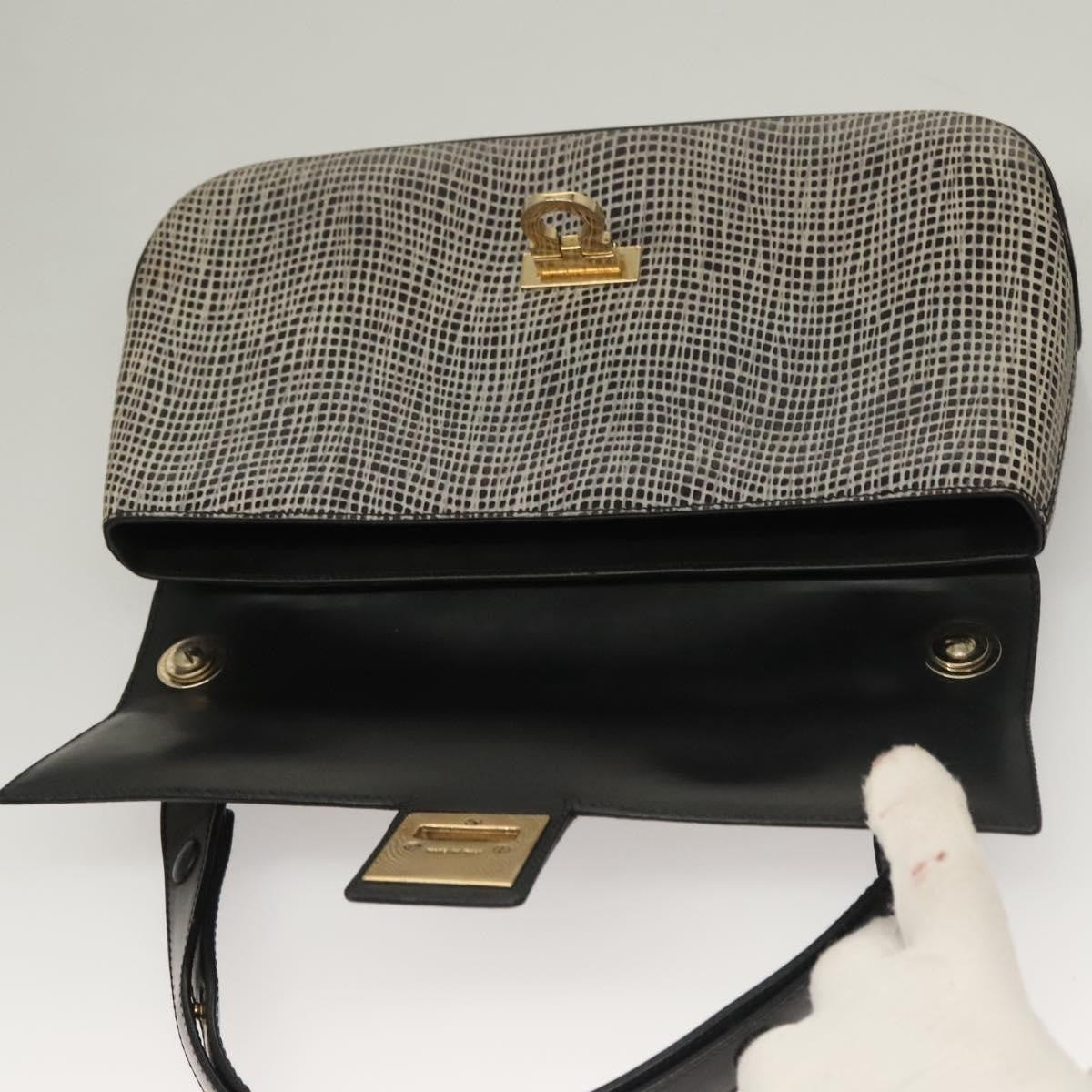 Salvatore Ferragamo Gancini Shoulder Bag Leather, BLACK, LEATHER, Shoulder bag
