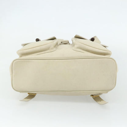Gucci Vintage Bamboo Backpack Leather, White, Leather, Backpack