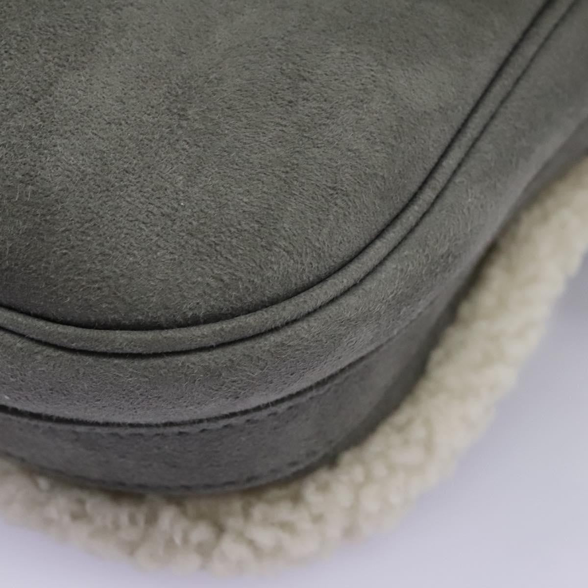 Christian Dior Bobby Flap Bag Shearling and Suede, GRAY, SUEDE, Shoulder bag