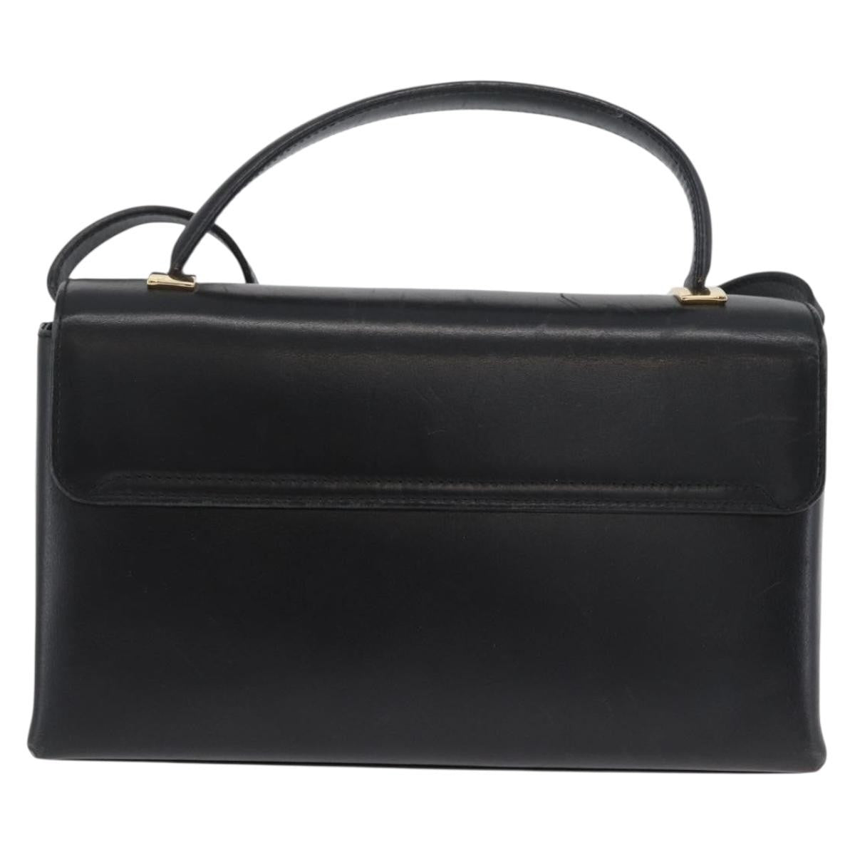 Salvatore Ferragamo Vintage Handbag Leather, BLACK, LEATHER, Handbag