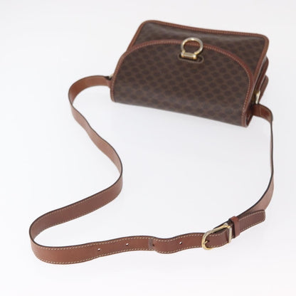Celine Vintage Macadam Shoulder Bag Canvas, BROWN, CANVAS, Shoulder bag