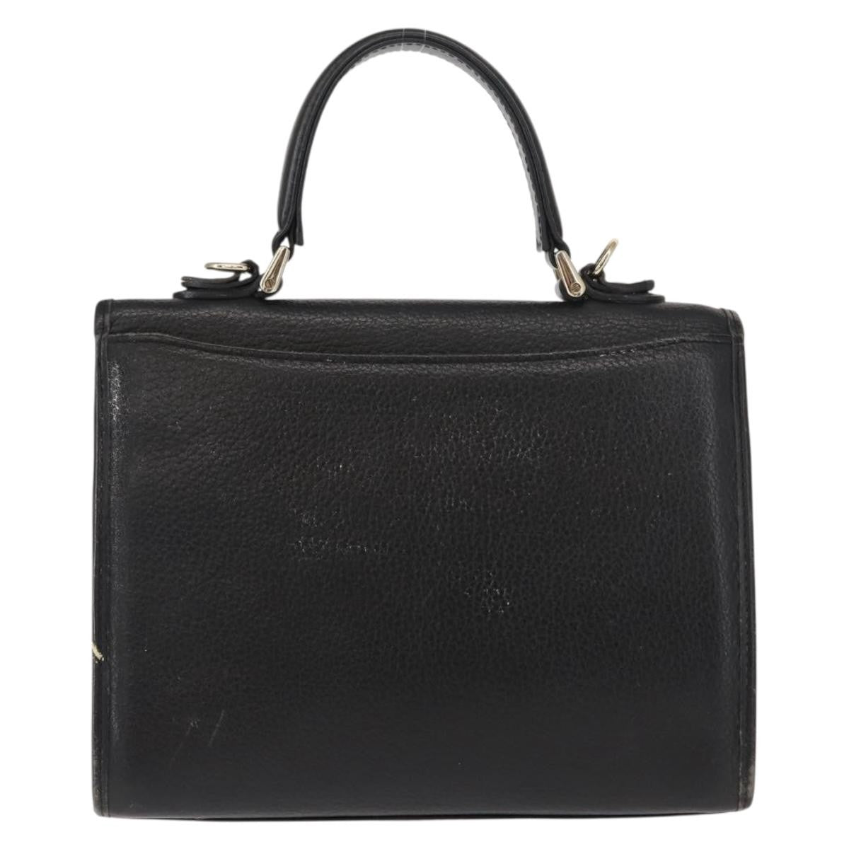 Burberry Vintage Handbag Leather, BLACK, LEATHER, Handbag
