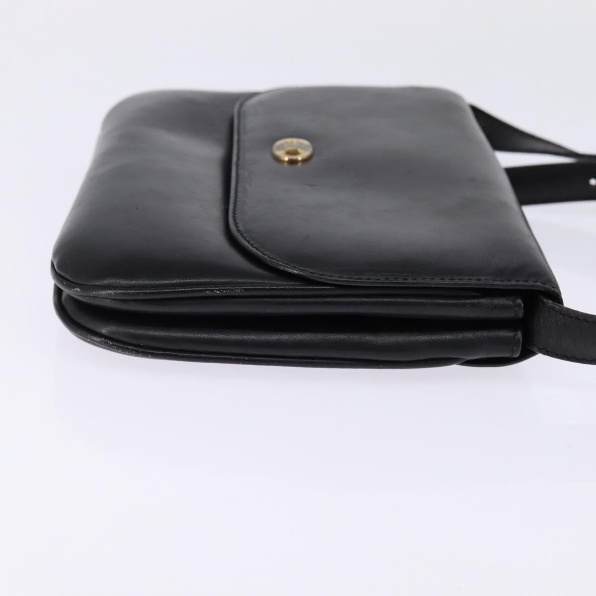 Celine Vintage Triomphe Shoulder Bag Leather, BLACK, LEATHER, Shoulder bag