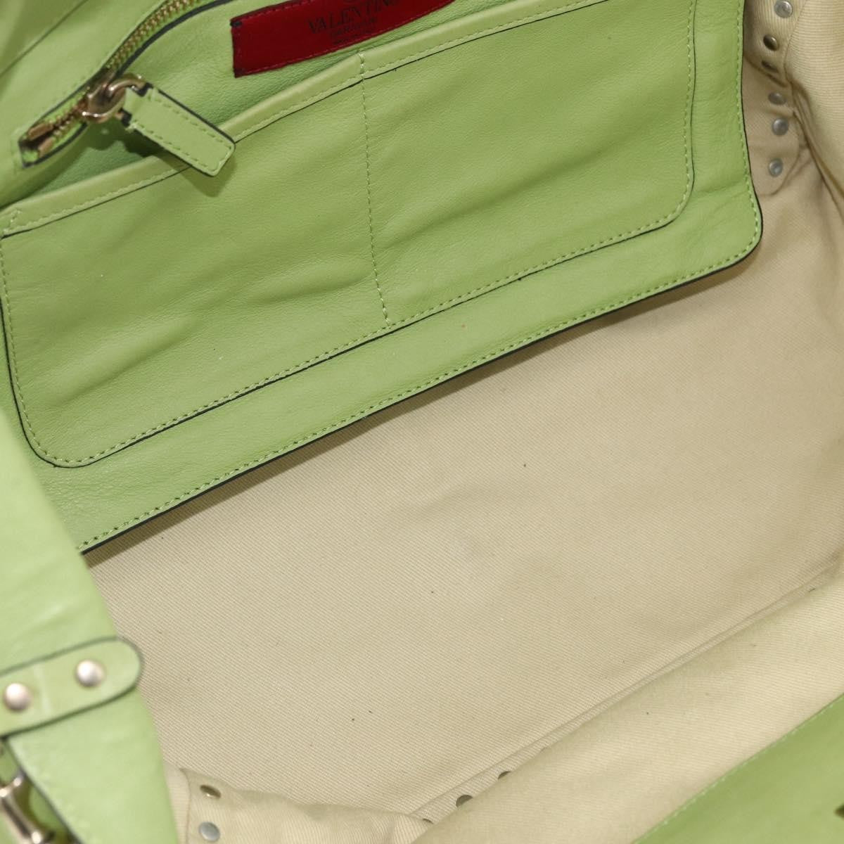 Valentino Garavani Rockstud Tote Textured Leather, GREEN, LEATHER, Tote bag